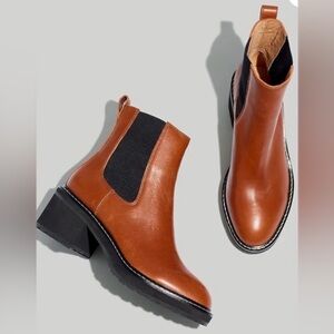 Madewell The Carina Platform Chelsea Leather Lugsole Ankle Boots Women’s Sz 9 👢🤎